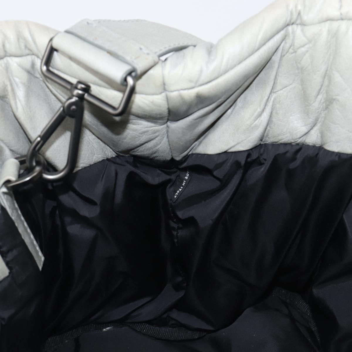 PRADA Nappa Bomber Hand Bag Leather 2way Gray Auth LN154