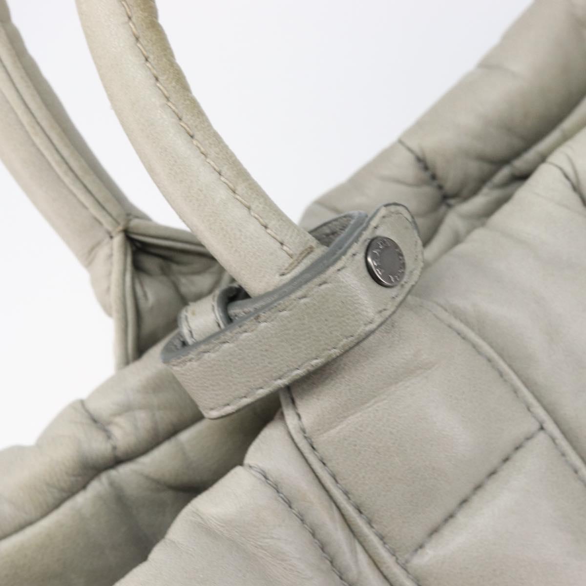 PRADA Nappa Bomber Hand Bag Leather 2way Gray Auth LN154