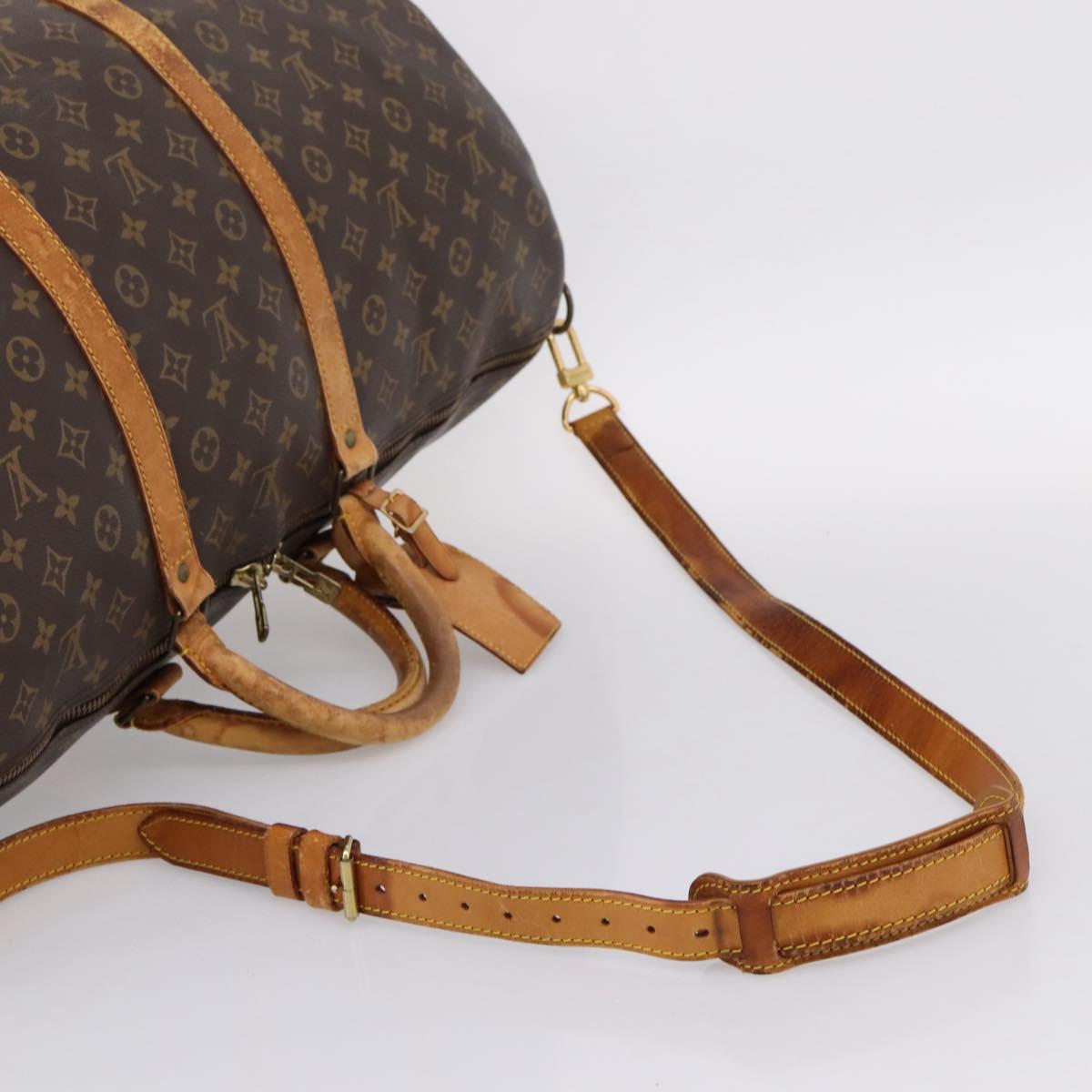 LOUIS VUITTON Monogram Keepall Bandouliere 60 Boston Bag M41412 LV Auth LN156