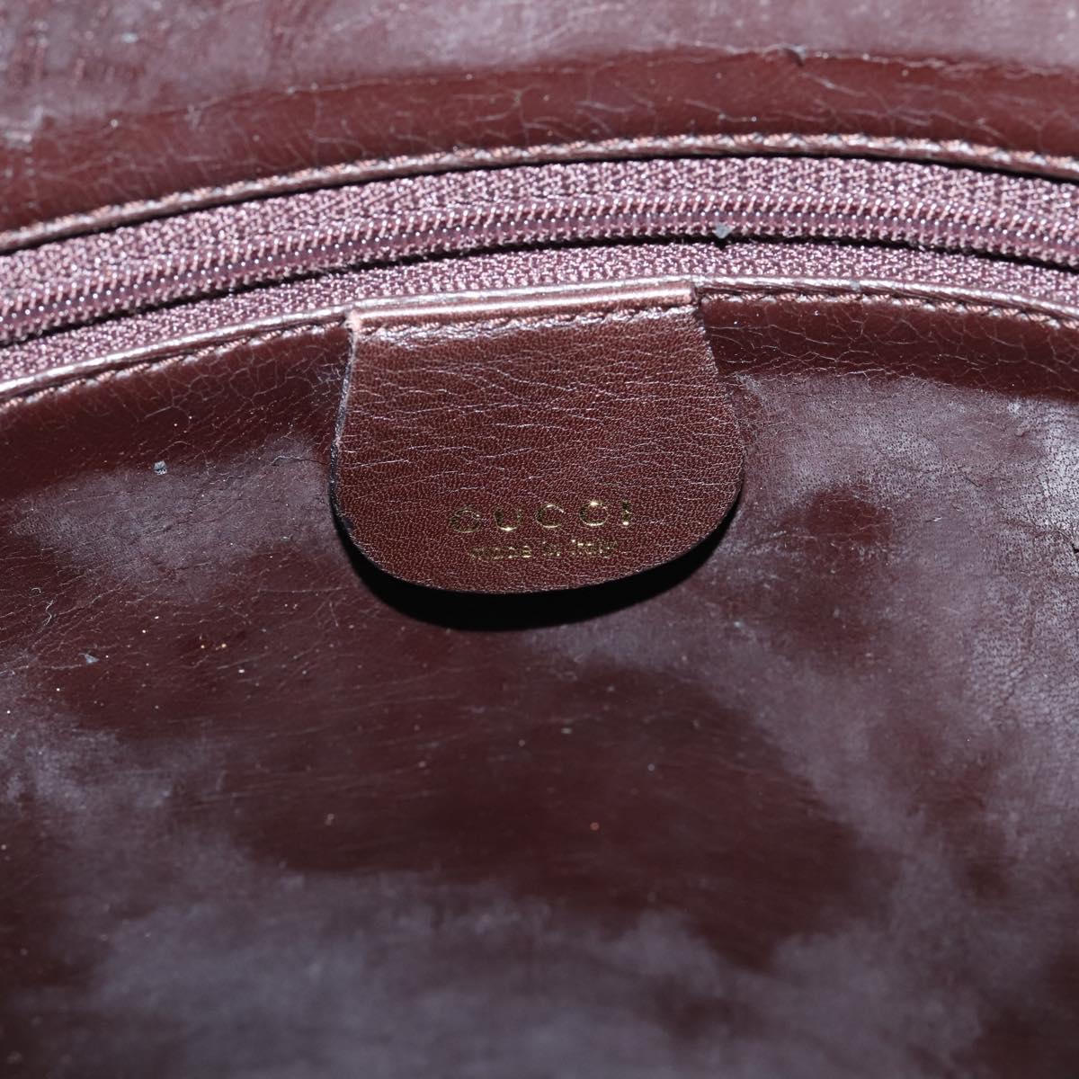 GUCCI Bamboo Shoulder Bag Leather 2way Dark Brown Gold 001 0166 1577 Auth LN160