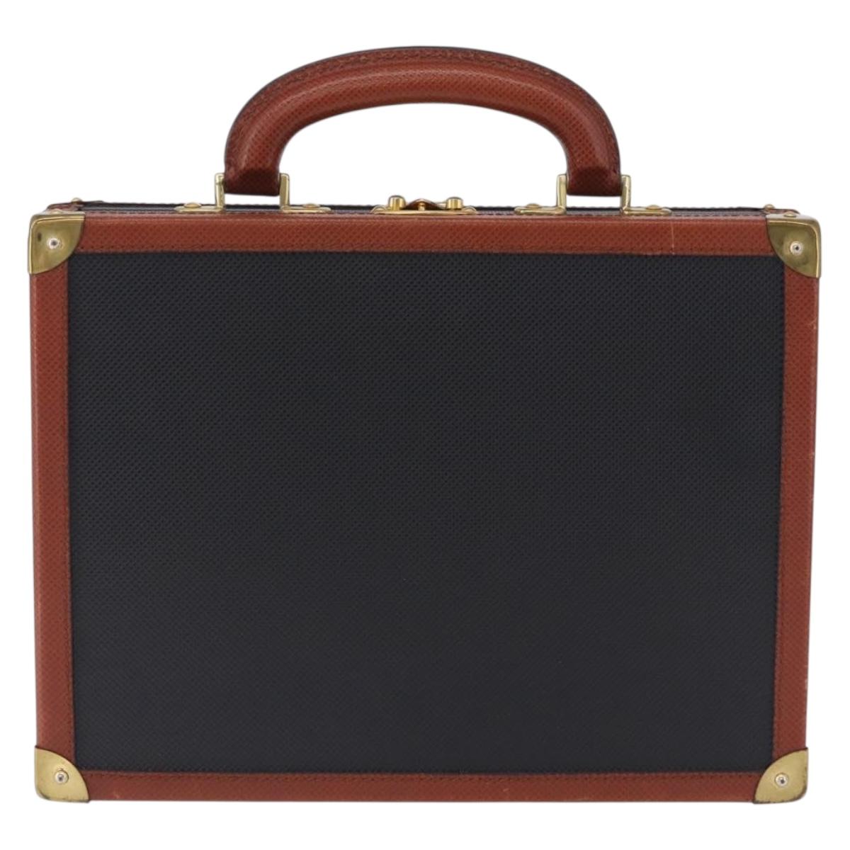 Vivienne Westwood Briefcase PVC Black Gold Auth LN161
