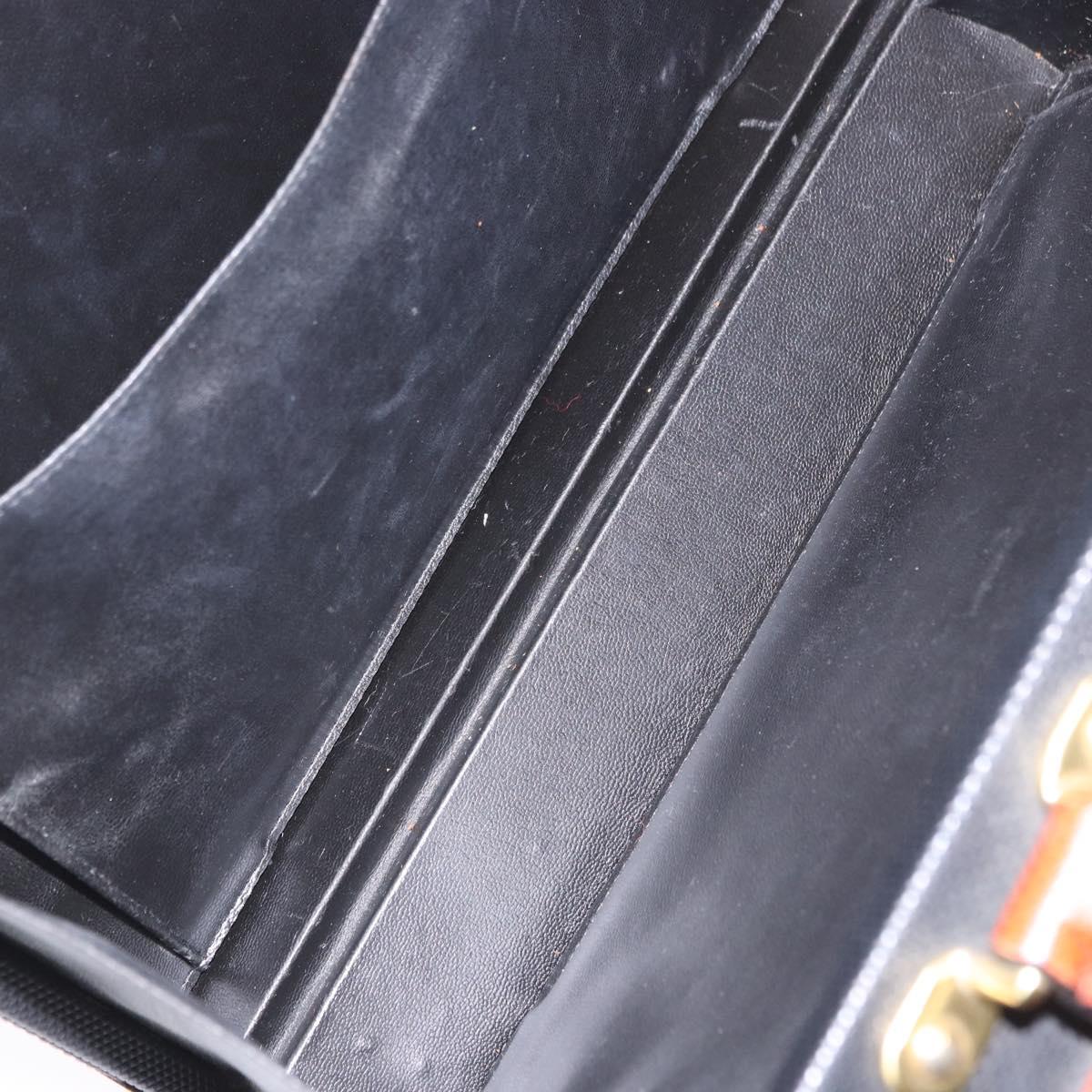 Vivienne Westwood Briefcase PVC Black Gold Auth LN161