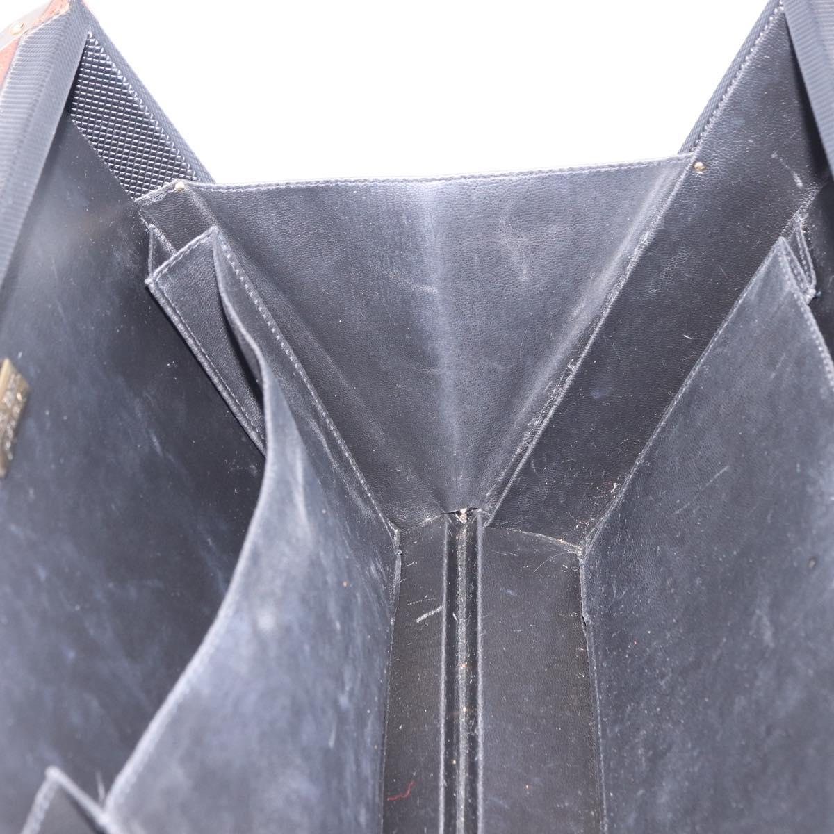 Vivienne Westwood Briefcase PVC Black Gold Auth LN161