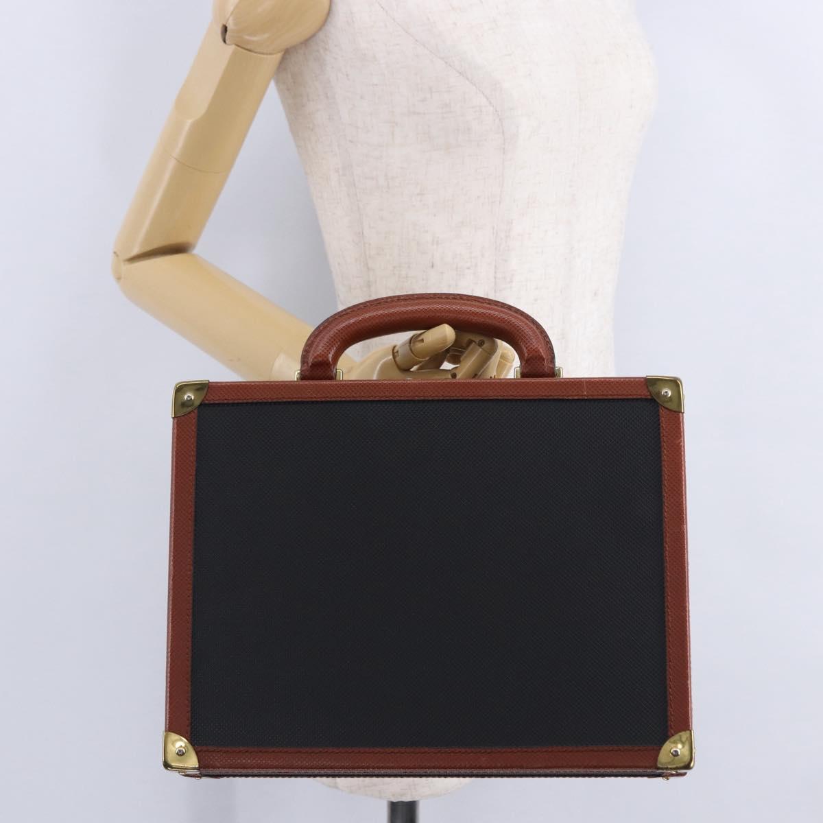 Vivienne Westwood Briefcase PVC Black Gold Auth LN161