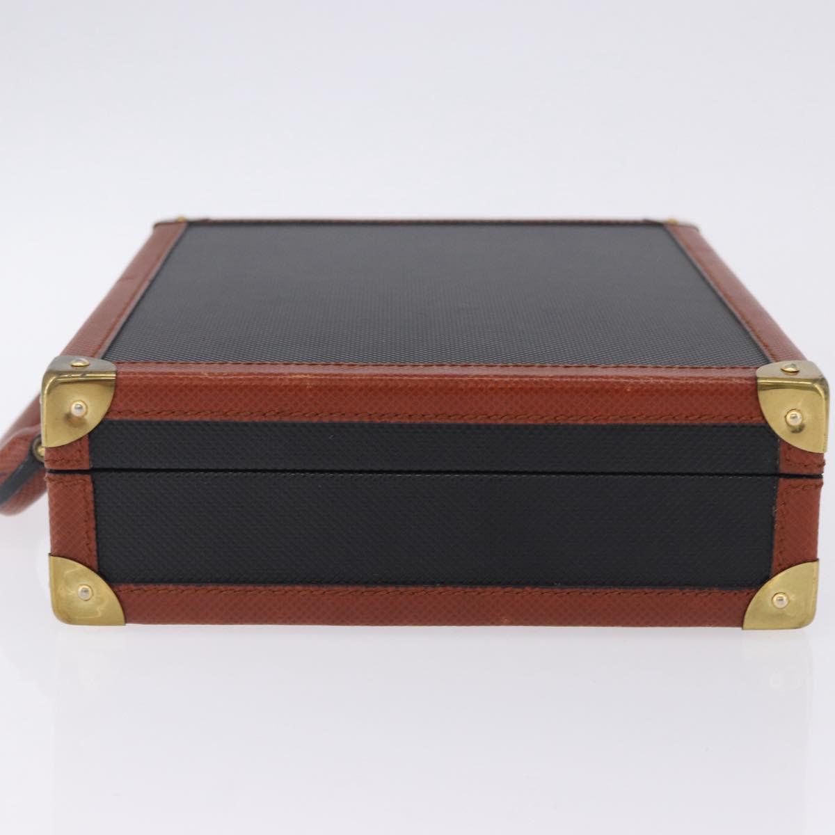 Vivienne Westwood Briefcase PVC Black Gold Auth LN161
