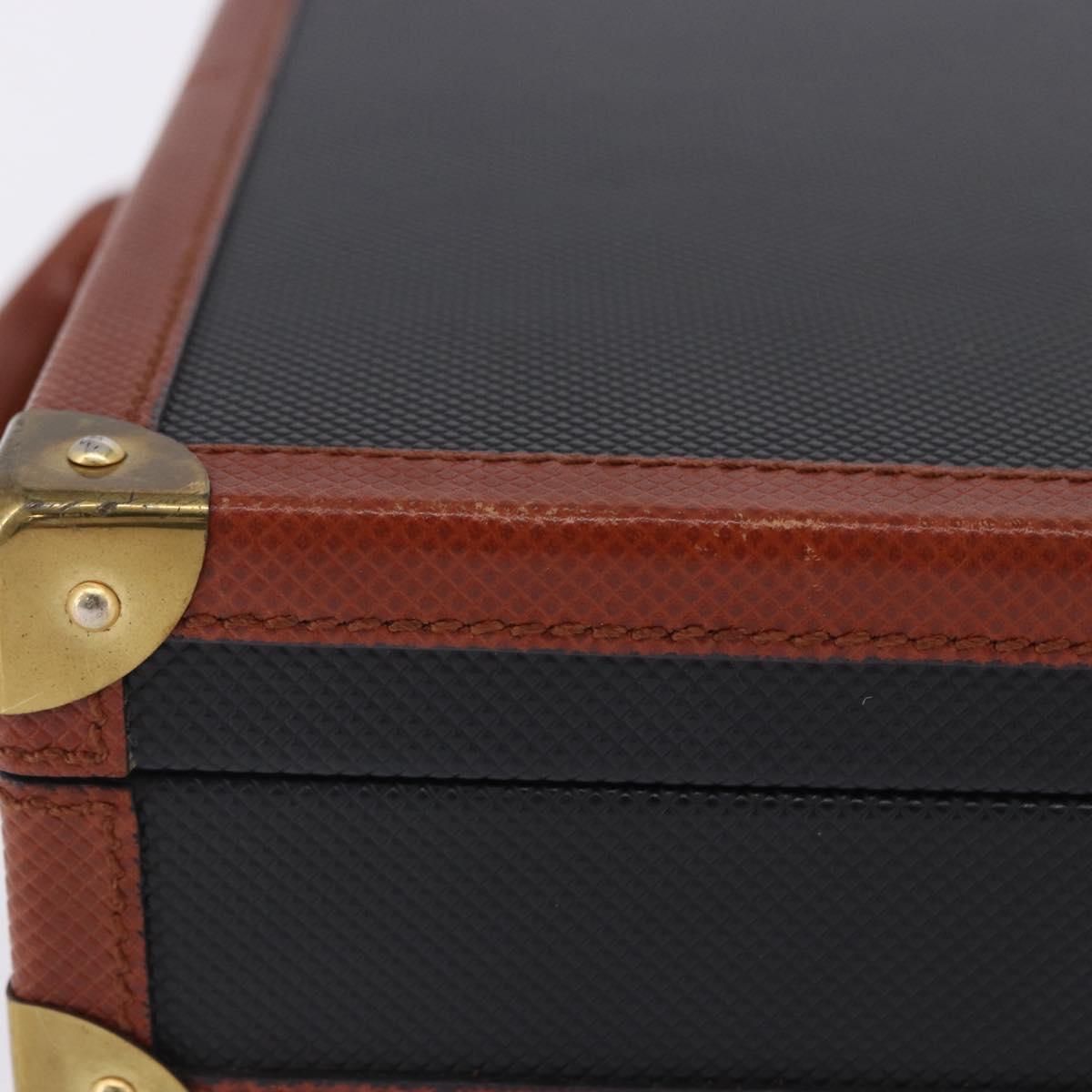 Vivienne Westwood Briefcase PVC Black Gold Auth LN161