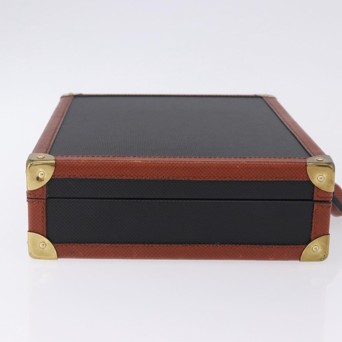 Vivienne Westwood Briefcase PVC Black Gold Auth LN161