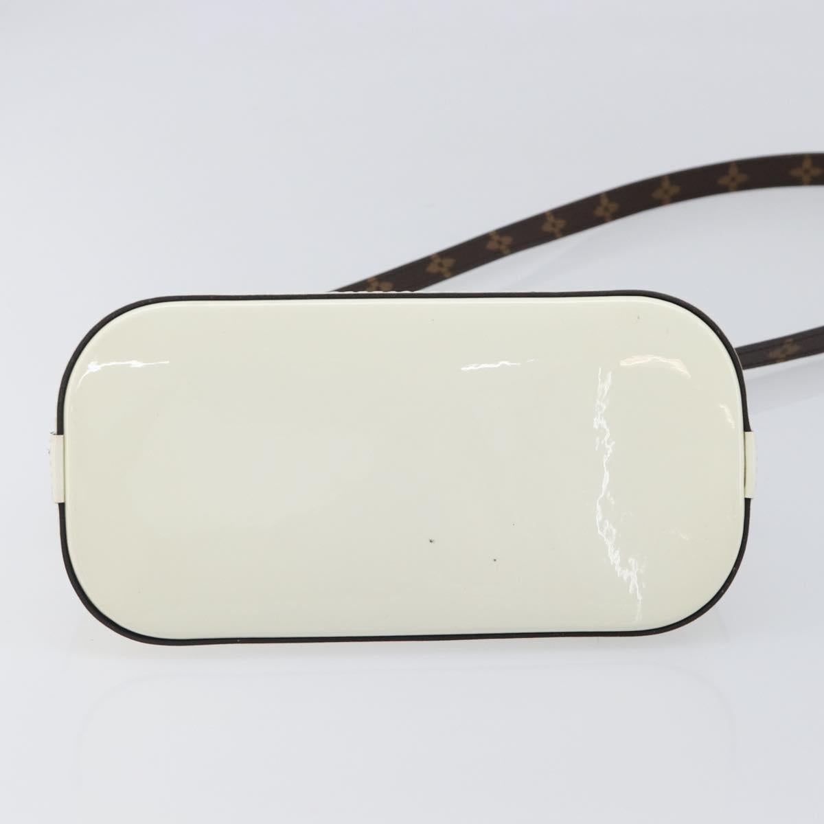 LOUIS VUITTON Monogram Vernis Miroir Alma Mini Bag Snow M52749 LV Auth LN166V