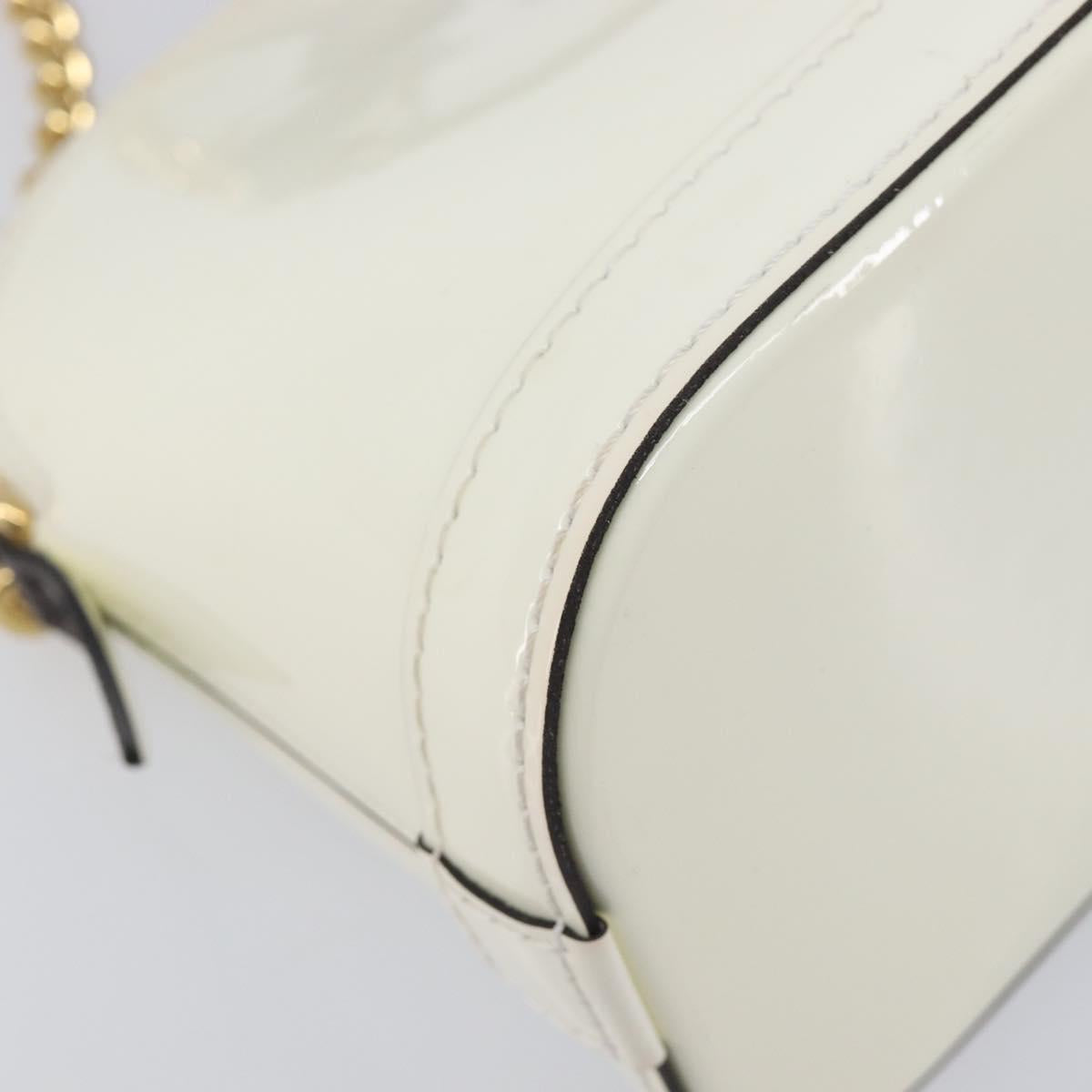 LOUIS VUITTON Monogram Vernis Miroir Alma Mini Bag Snow M52749 LV Auth LN166V