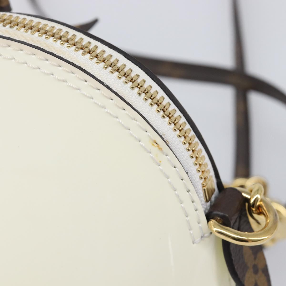 LOUIS VUITTON Monogram Vernis Miroir Alma Mini Bag Snow M52749 LV Auth LN166V