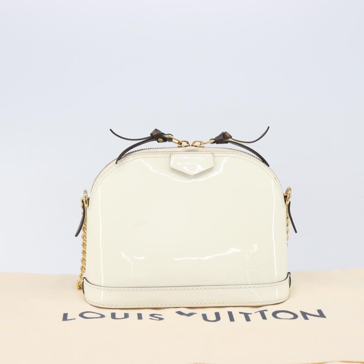LOUIS VUITTON Monogram Vernis Miroir Alma Mini Bag Snow M52749 LV Auth LN166V