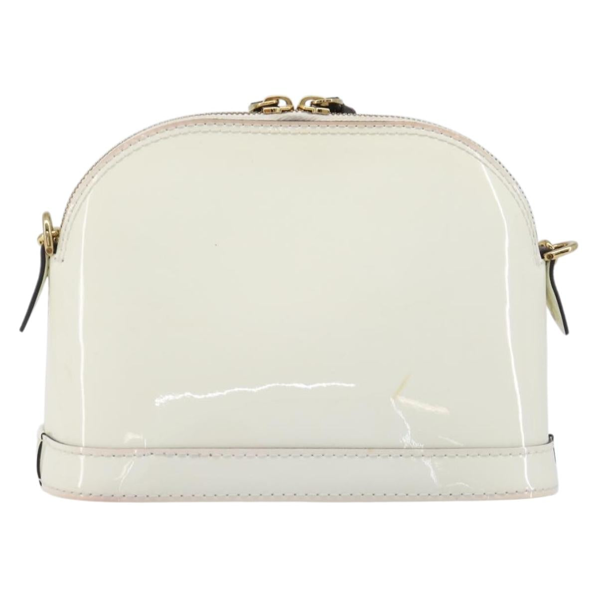 LOUIS VUITTON Monogram Vernis Miroir Alma Mini Bag Snow M52749 LV Auth LN166V