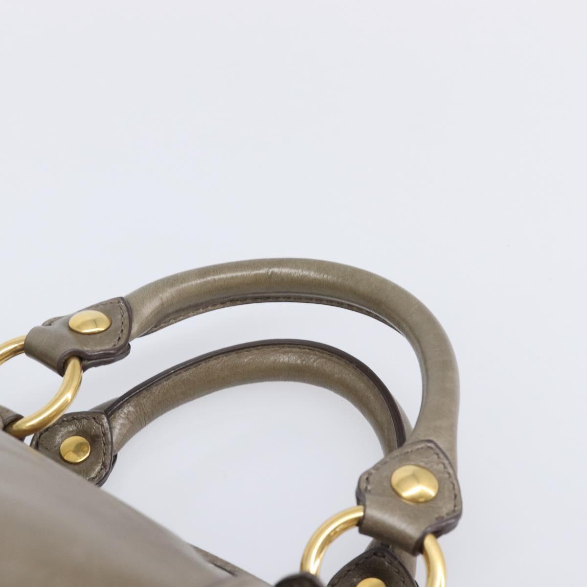 Miu Miu Hand Bag Vitellolux 2way Brown Gold Auth LN167V