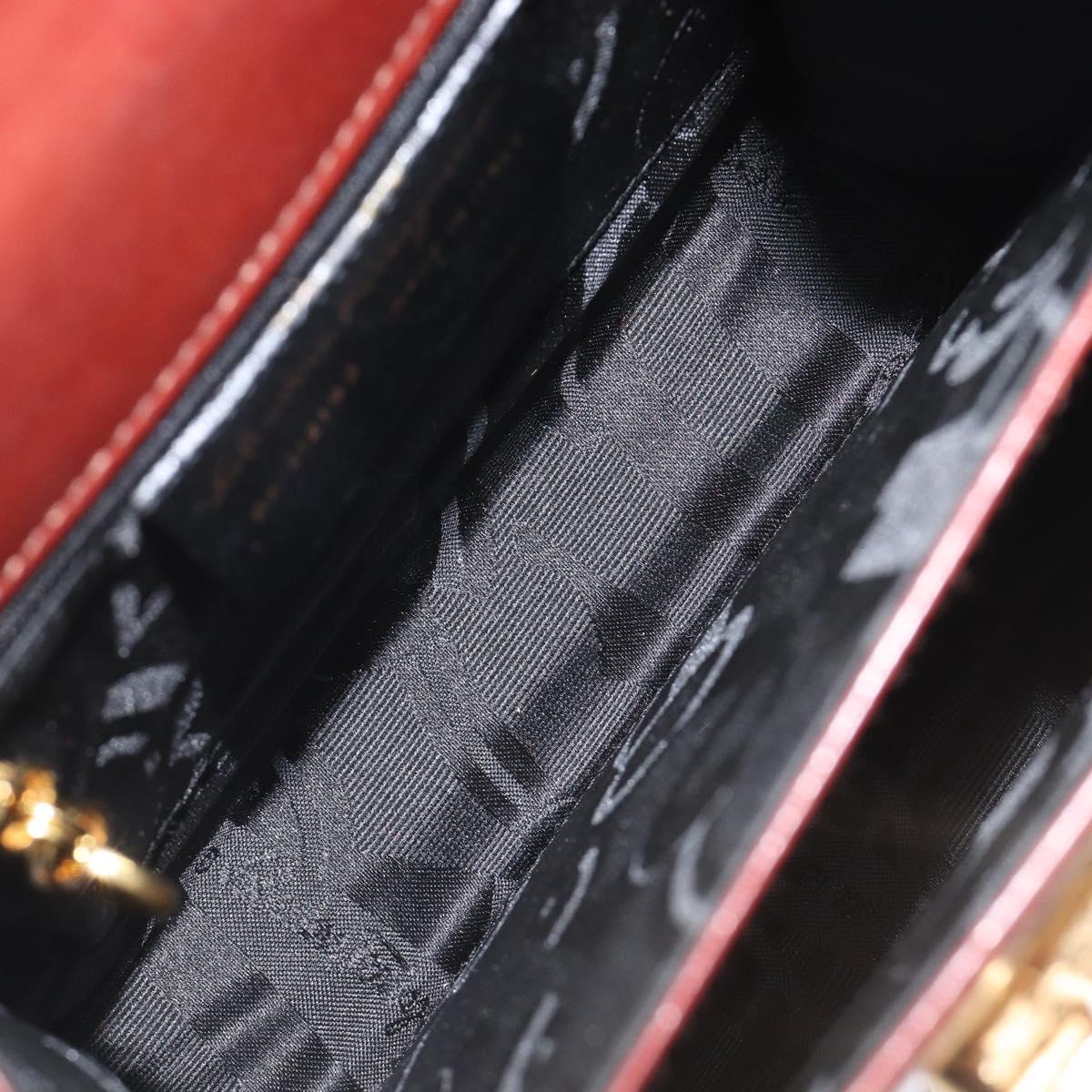 Salvatore Ferragamo Gancini Hand Bag Leather 2way Brown Gold Auth LN168