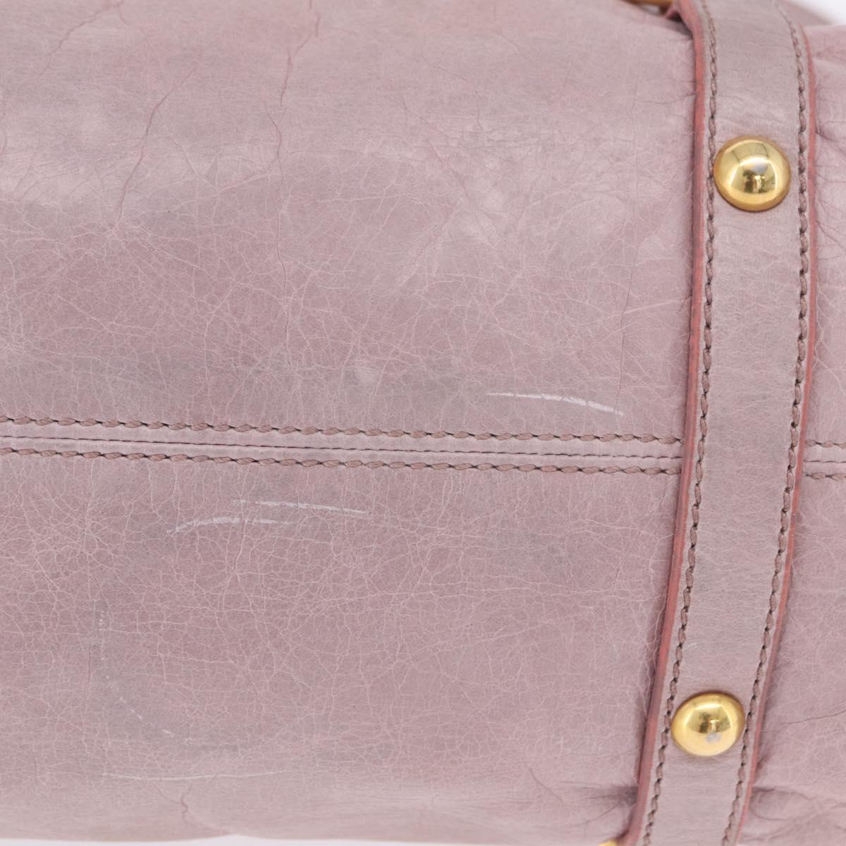 Miu Miu Hand Bag Vitellolux 2way Pink Gold Auth LN171V