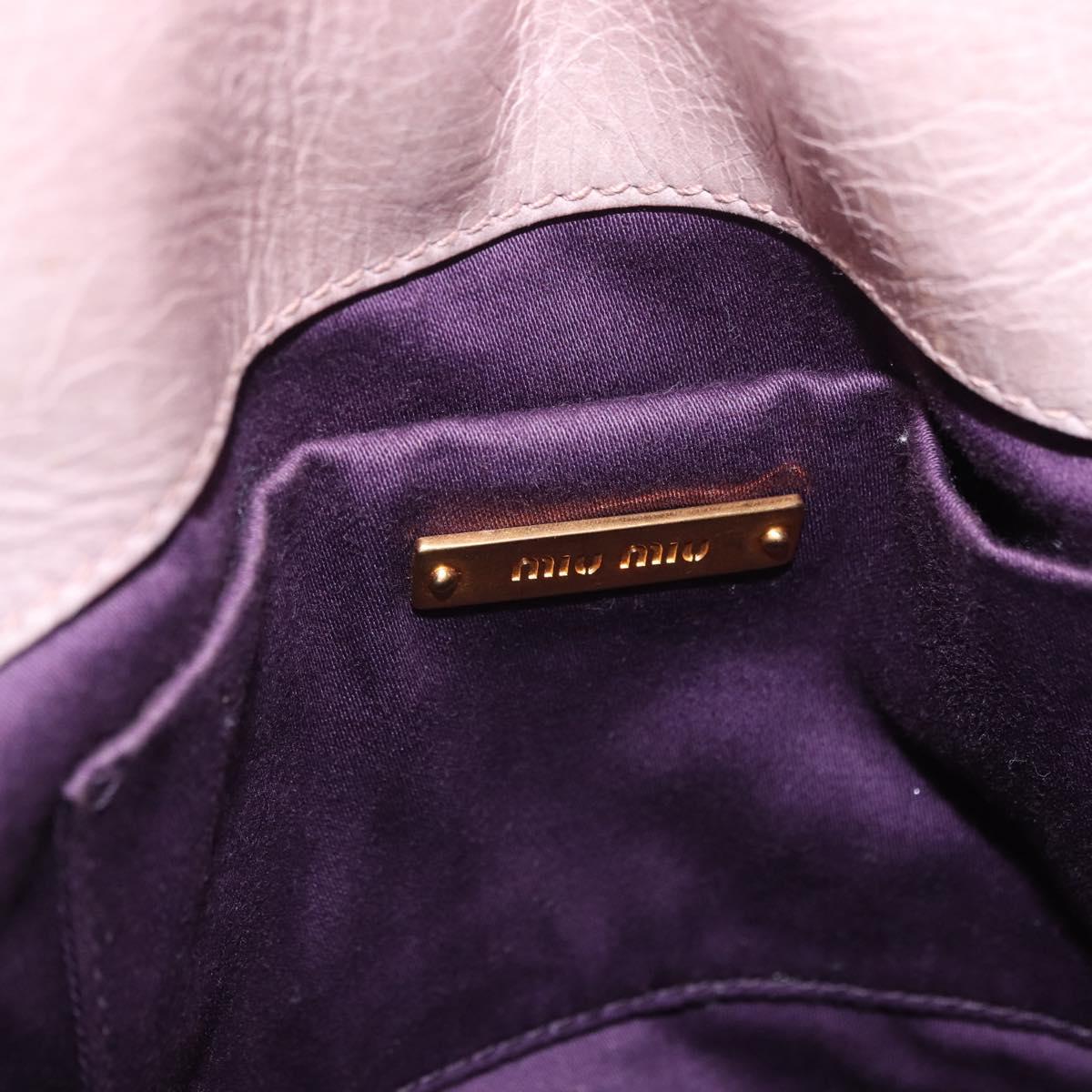 Miu Miu Hand Bag Vitellolux 2way Pink Gold Auth LN171V
