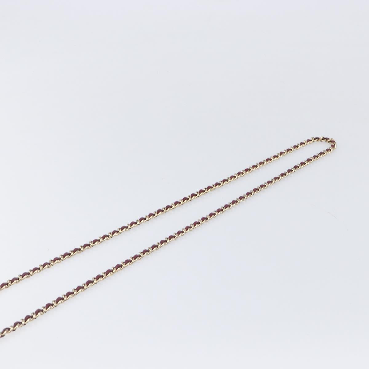 CHANEL Matelasse Chain Shoulder Bag Lamb Skin Bordeaux Gold CC Auth LN176M