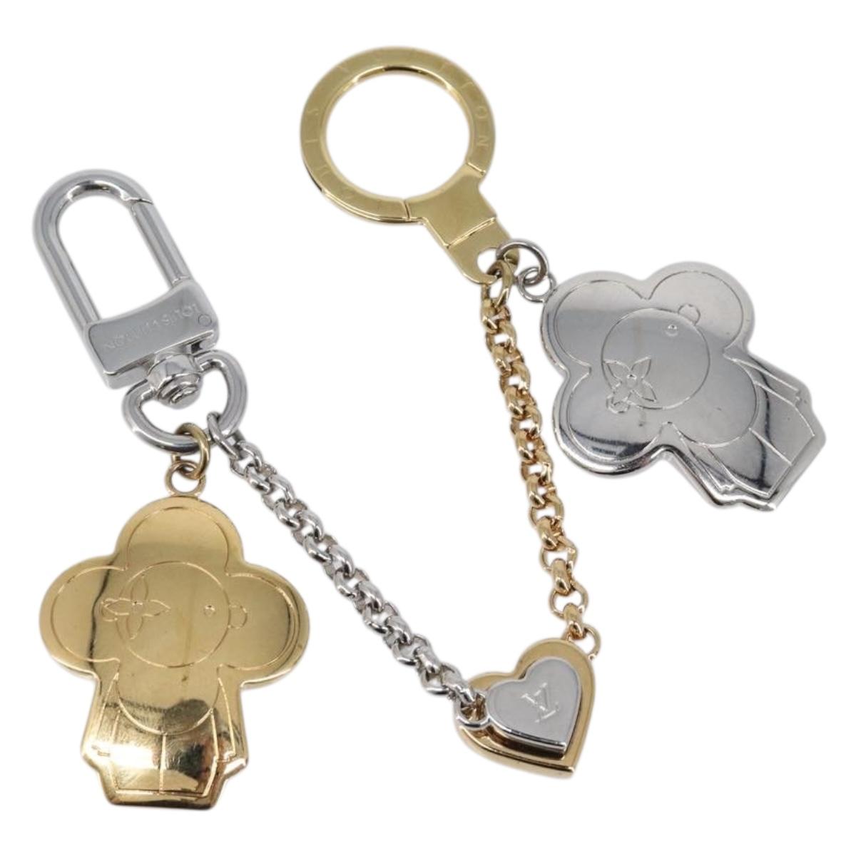 LOUIS VUITTON Chain Vivienne BFF Key Holder Metal Silver M00835 LV Auth LN178M