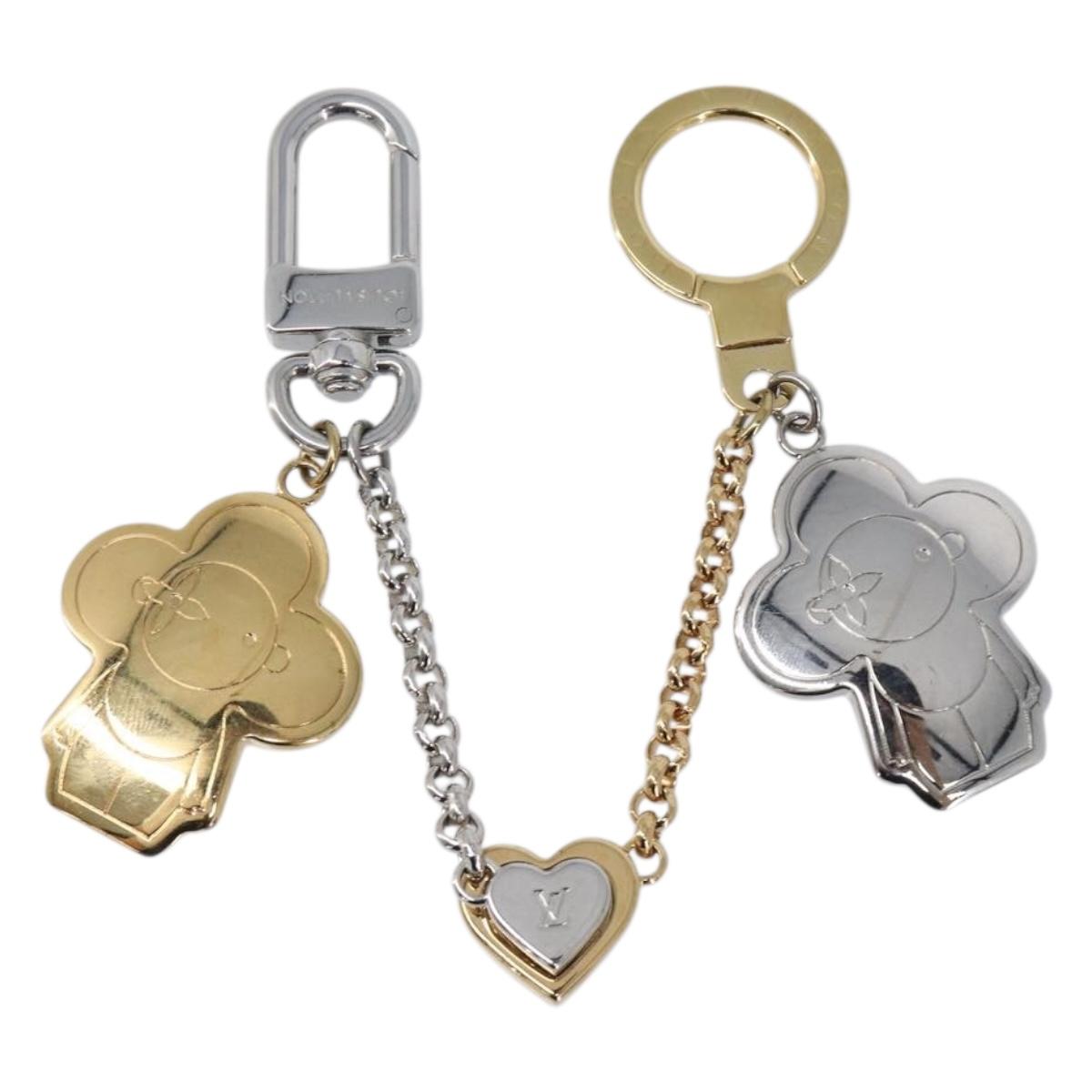LOUIS VUITTON Chain Vivienne BFF Key Holder Metal Silver M00835 LV Auth LN178M