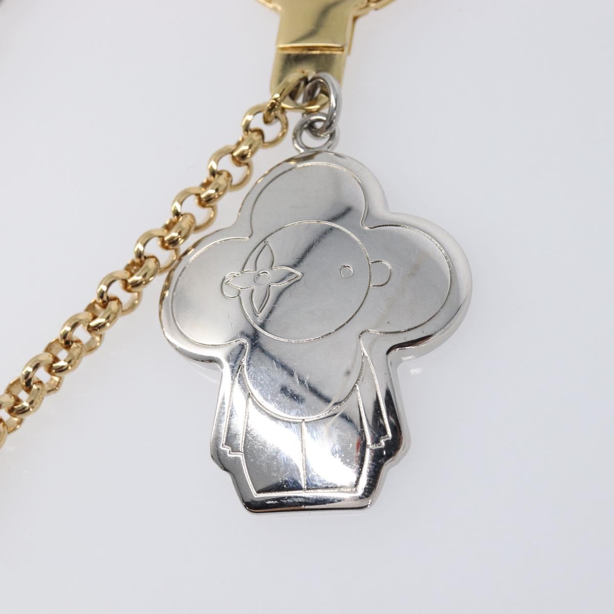 LOUIS VUITTON Chain Vivienne BFF Key Holder Metal Silver M00835 LV Auth LN178M