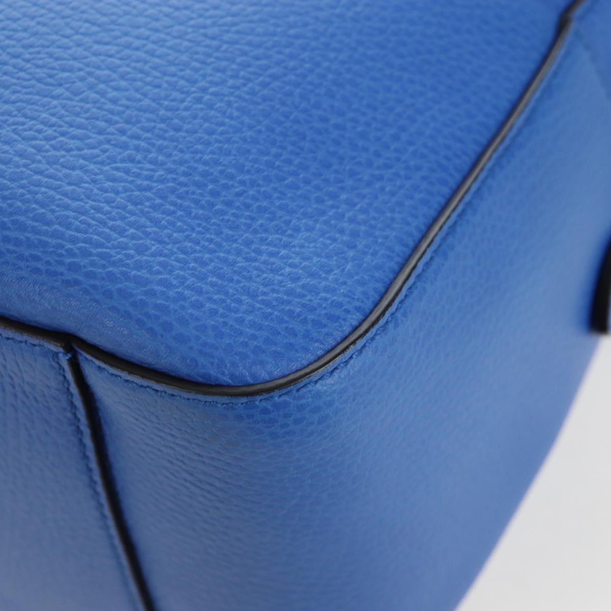 GUCCI Hand Bag Leather 2way Blue Gold Auth LN209SAM