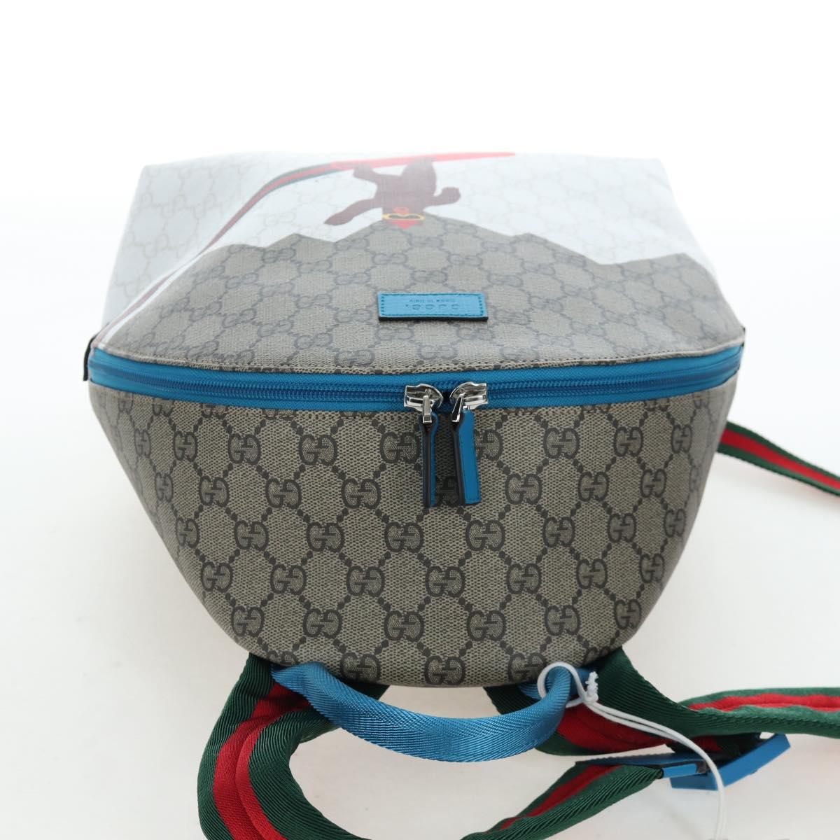 GUCCI GG Supreme Children's Backpack PVC Beige Silver 851222 Auth LN211M