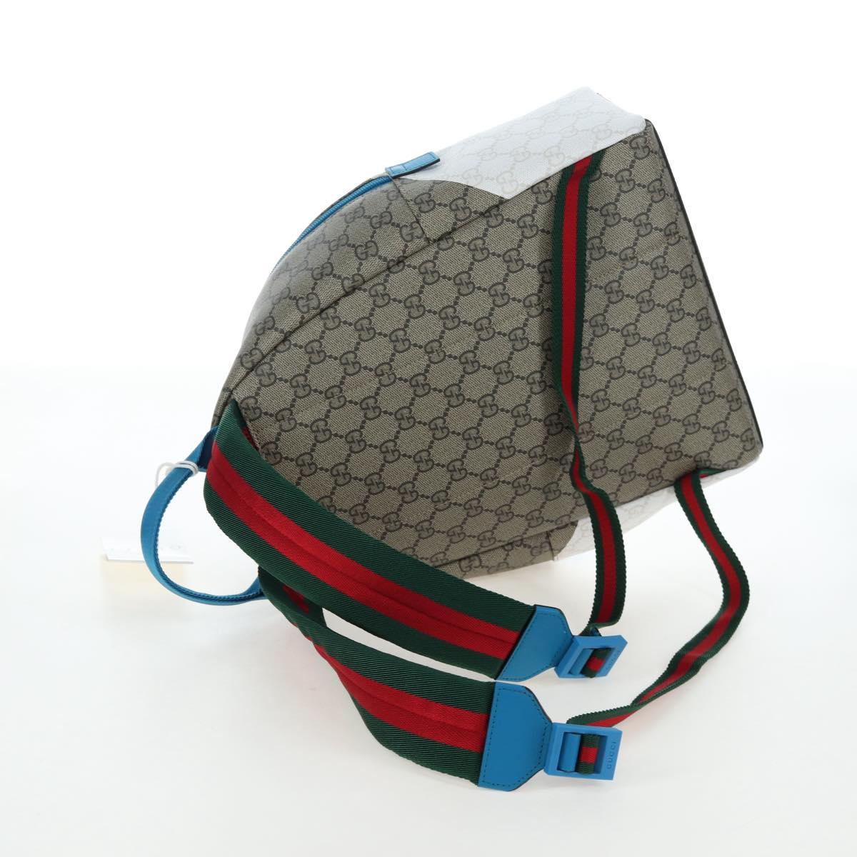 GUCCI GG Supreme Children's Backpack PVC Beige Silver 851222 Auth LN211M