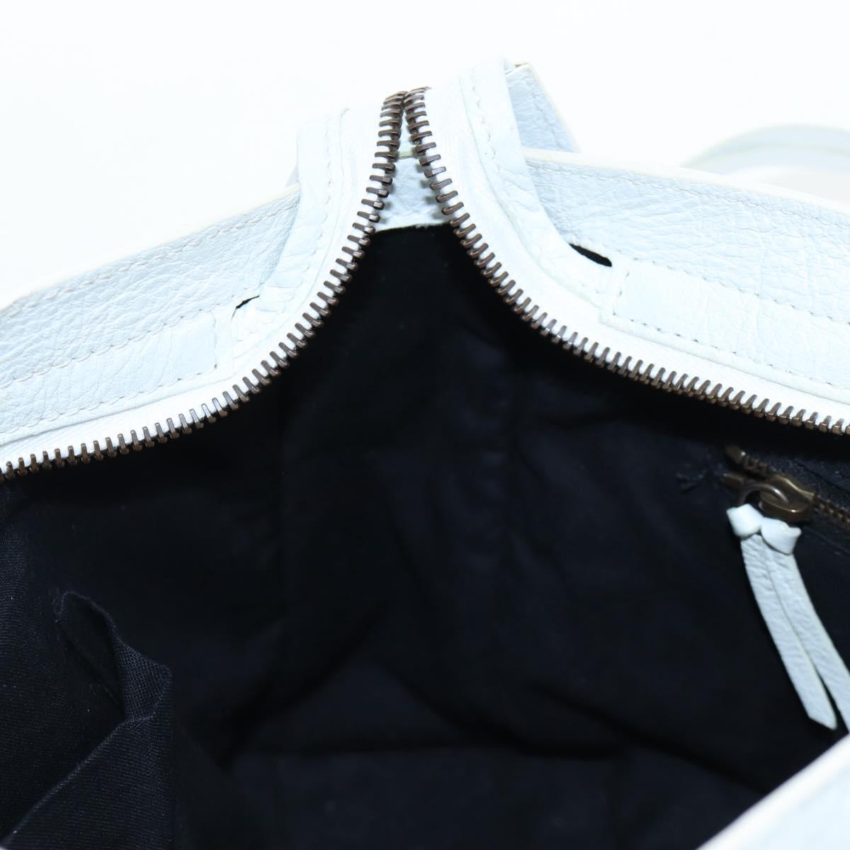 Balenciaga The Classic City Hand Bag Leather 2way White 431621 Auth LN213M
