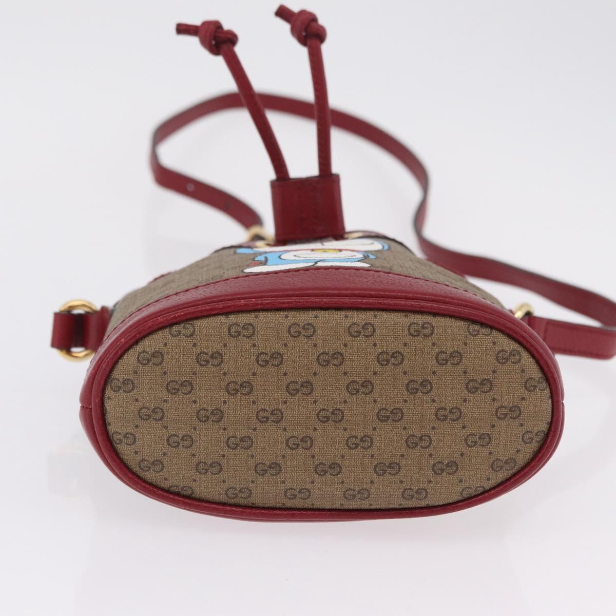 GUCCI Micro GG Supreme Fujiko-Pro Shoulder Bag PVC Beige Gold 647801 Auth LN214M