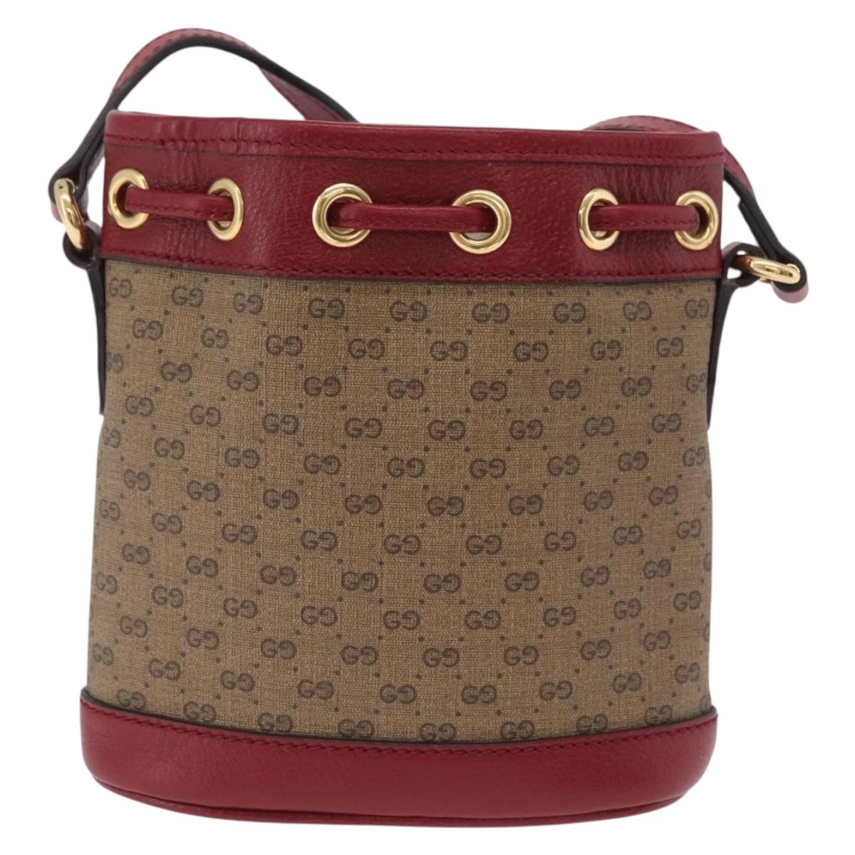 GUCCI Micro GG Supreme Fujiko-Pro Shoulder Bag PVC Beige Gold 647801 Auth LN214M