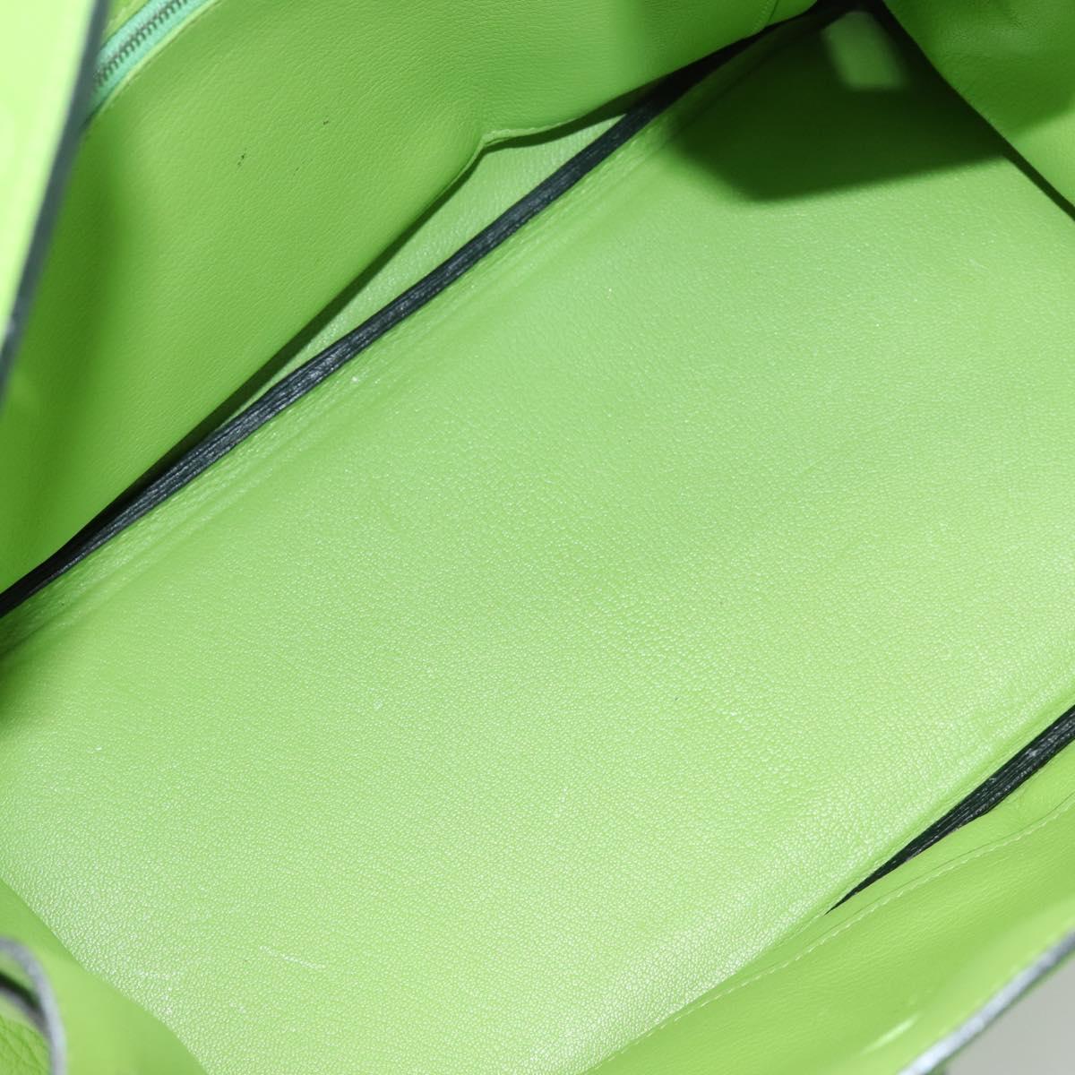 HERMES Birkin 35 Hand Bag Taurillon Leather Green Silver Auth LN220SM