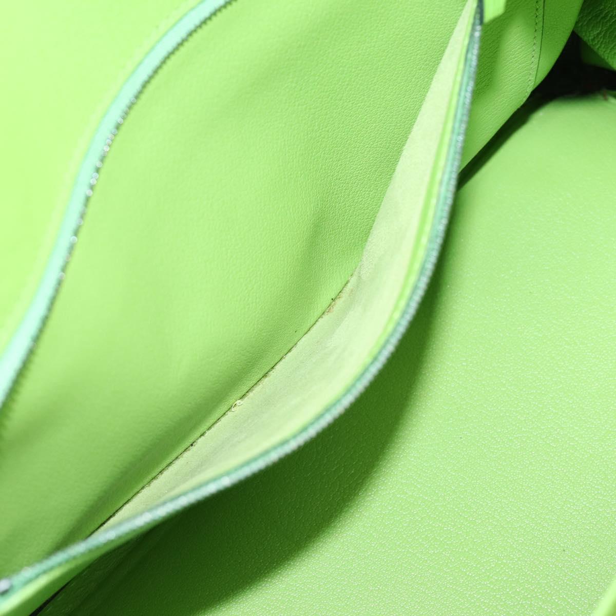 HERMES Birkin 35 Hand Bag Taurillon Leather Green Silver Auth LN220SM