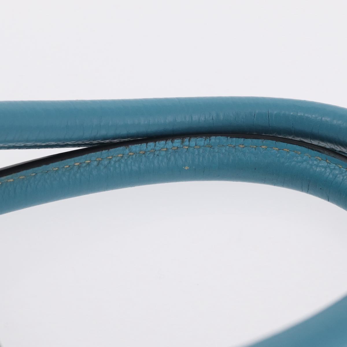 HERMES Birkin 35 Hand Bag Taurillon Leather Turquoise Blue Silver Auth LN221SM
