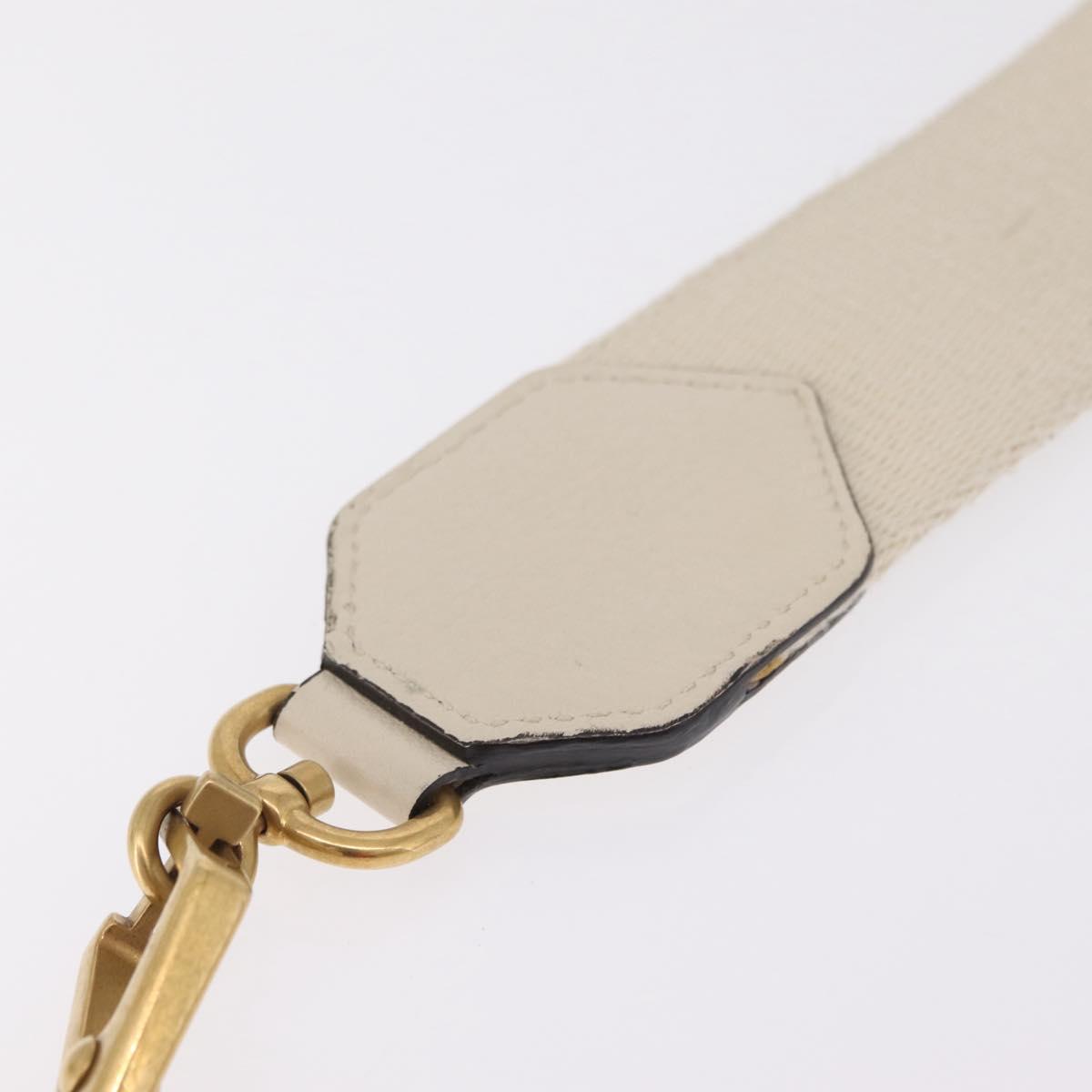 GUCCI Sherry Line Shoulder Bag Leather Ivory Gold Auth LN236V