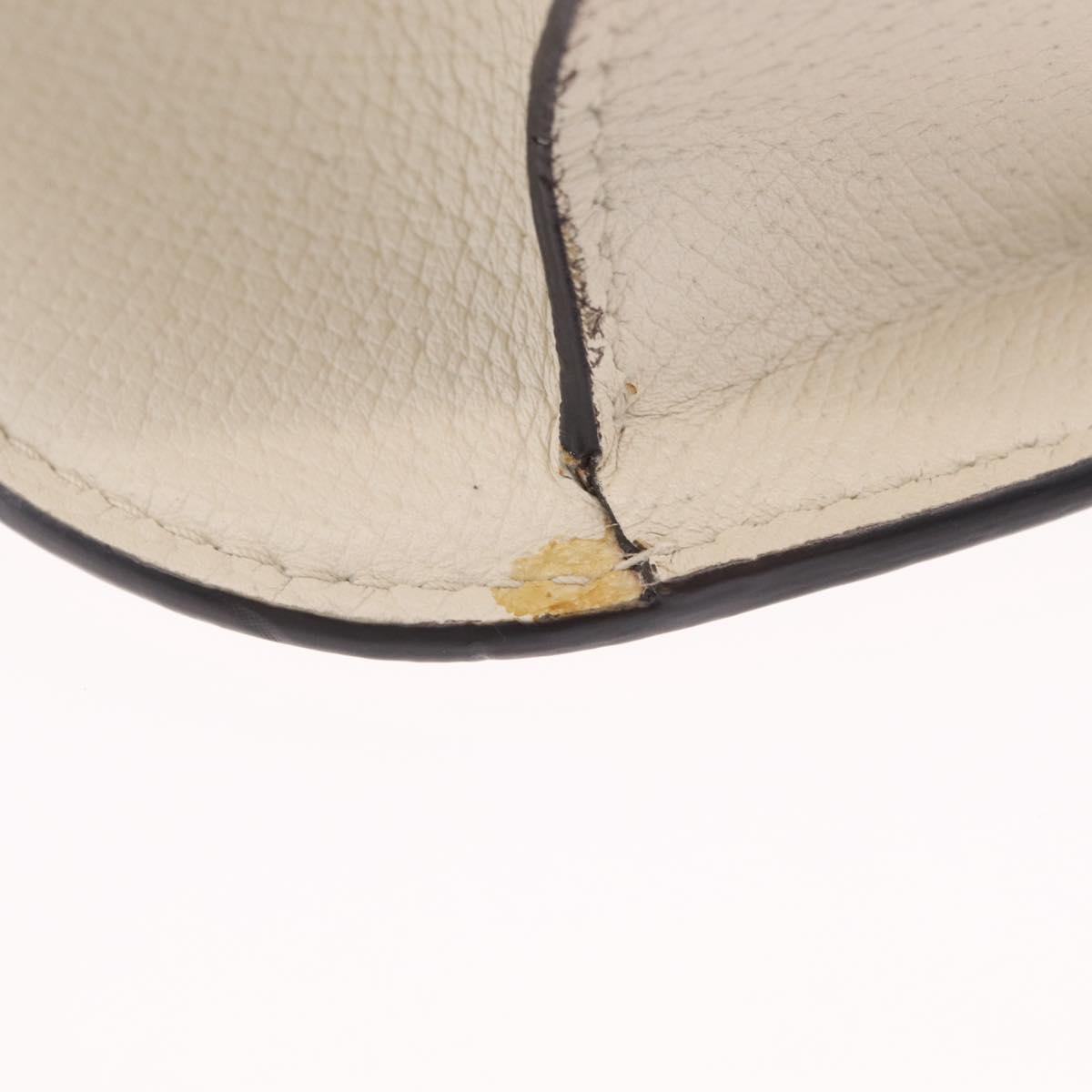 GUCCI Sherry Line Shoulder Bag Leather Ivory Gold Auth LN236V
