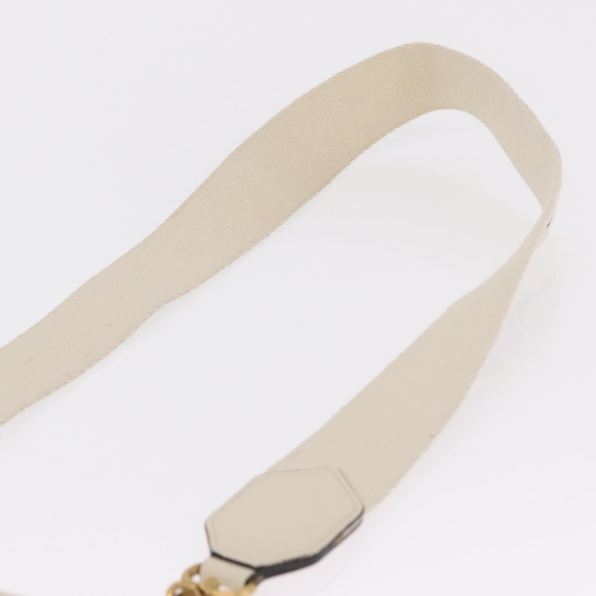 GUCCI Sherry Line Shoulder Bag Leather Ivory Gold Auth LN236V
