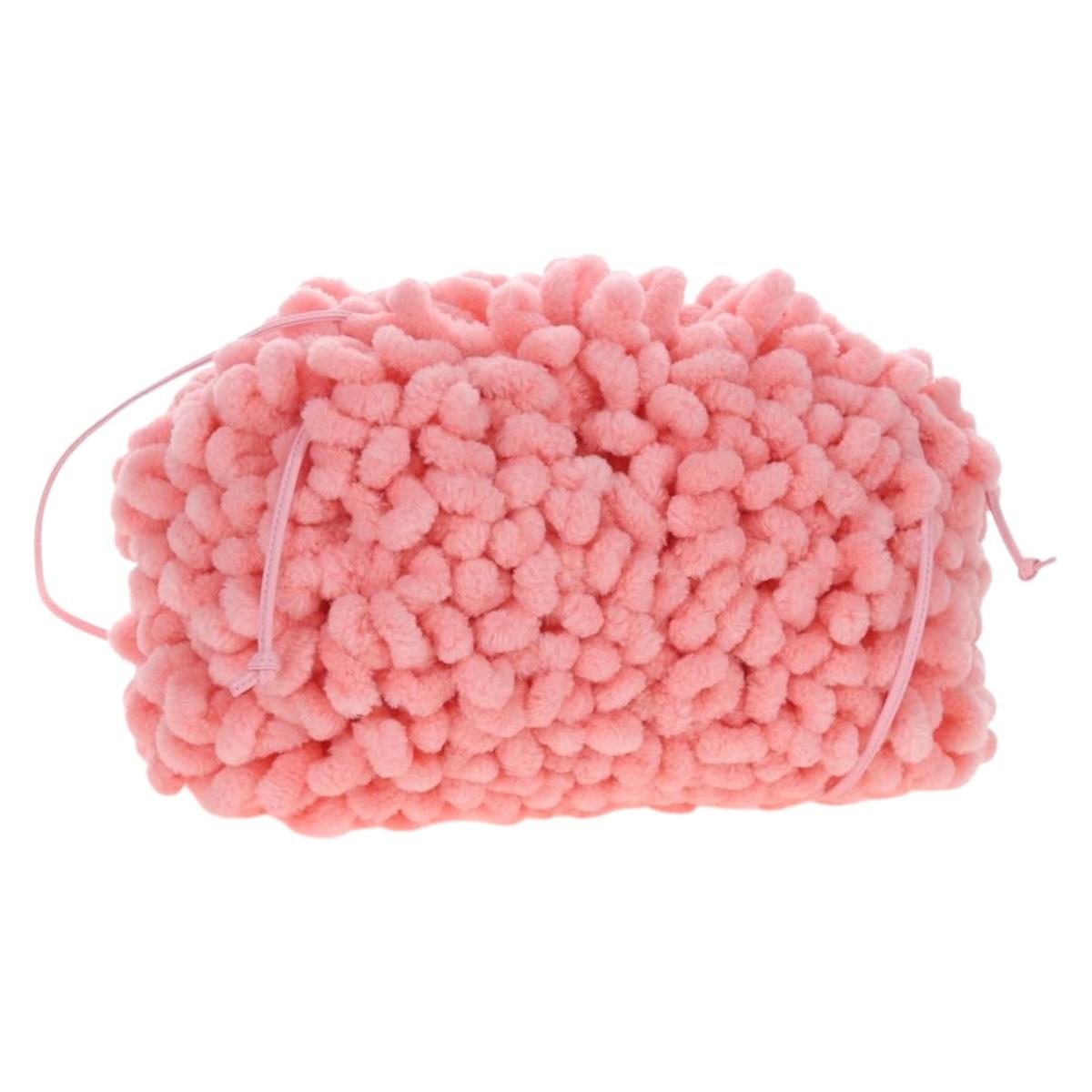 Bottega Veneta Mini The Pouch Shoulder Bag fabric Pink Auth LN237M