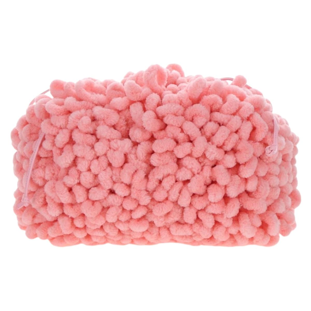 Bottega Veneta Mini The Pouch Shoulder Bag fabric Pink Auth LN237M
