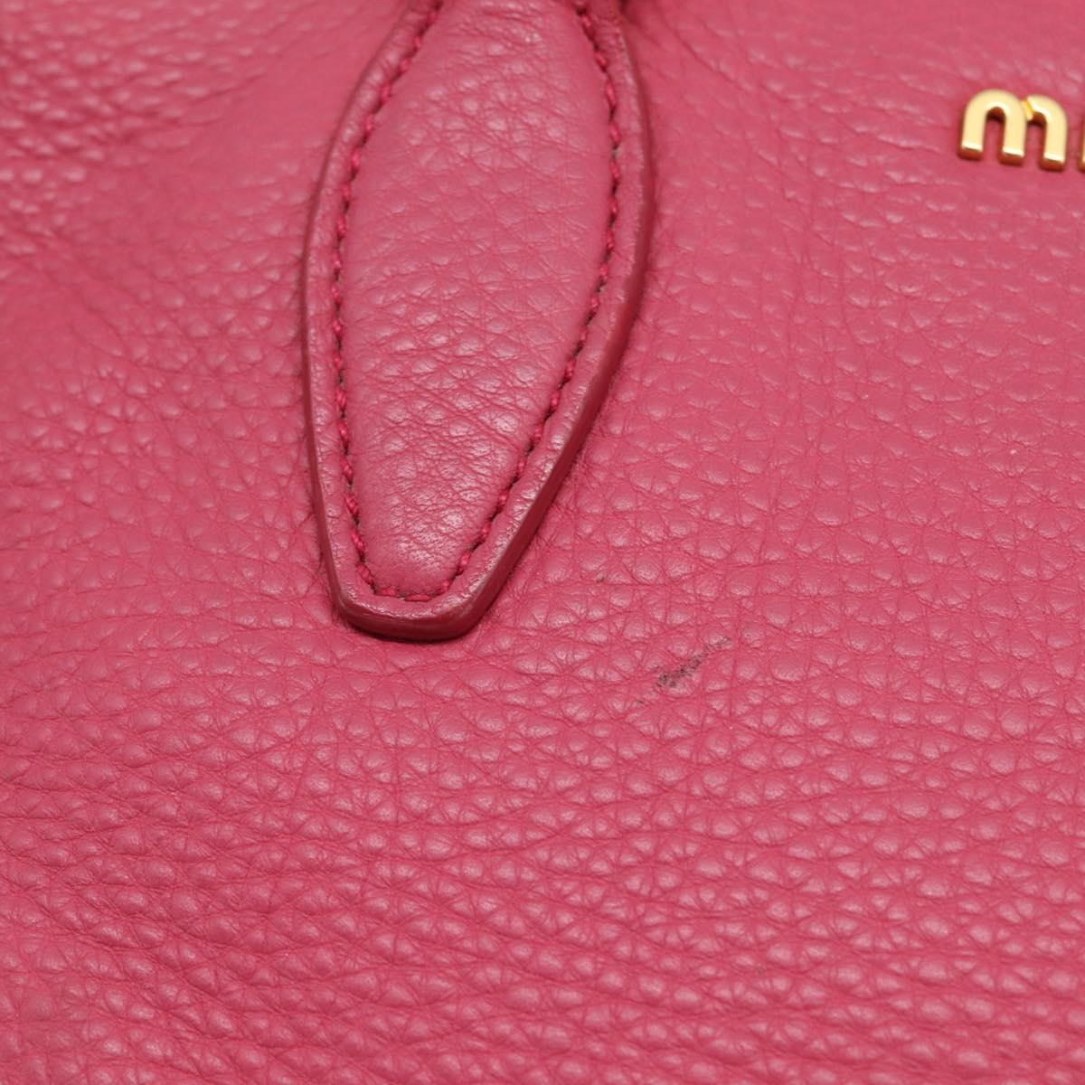 Miu Miu Vitterodino Hand Bag Leather 2way Pink Gold Auth LN239A