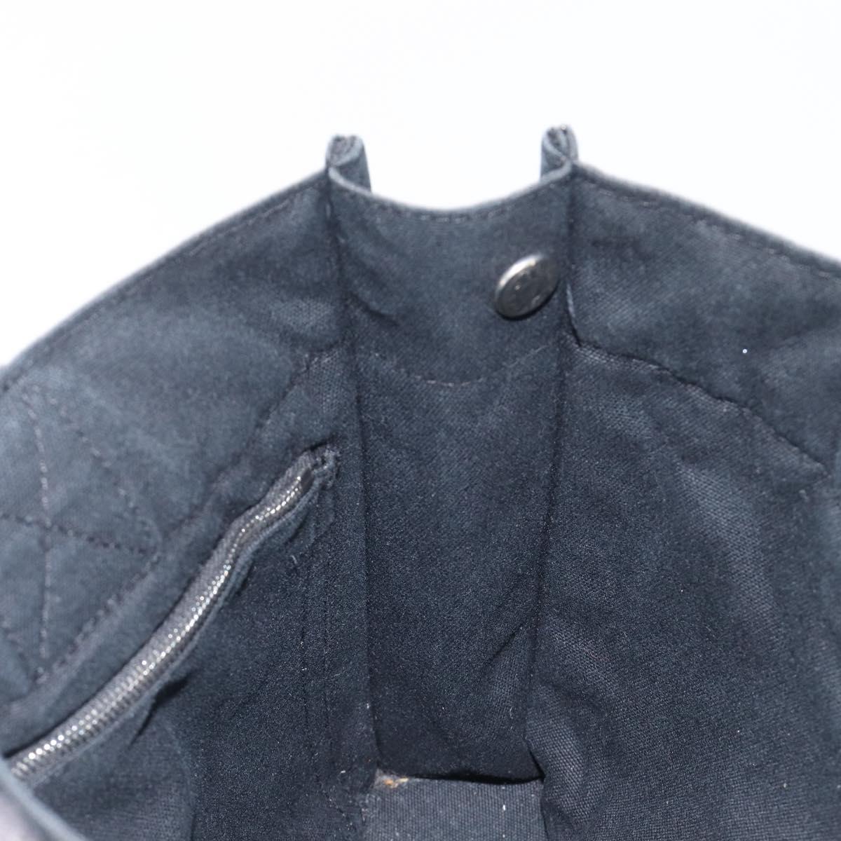 HERMES Fourre Tout PM Hand Bag Canvas Black Silver Auth LN243