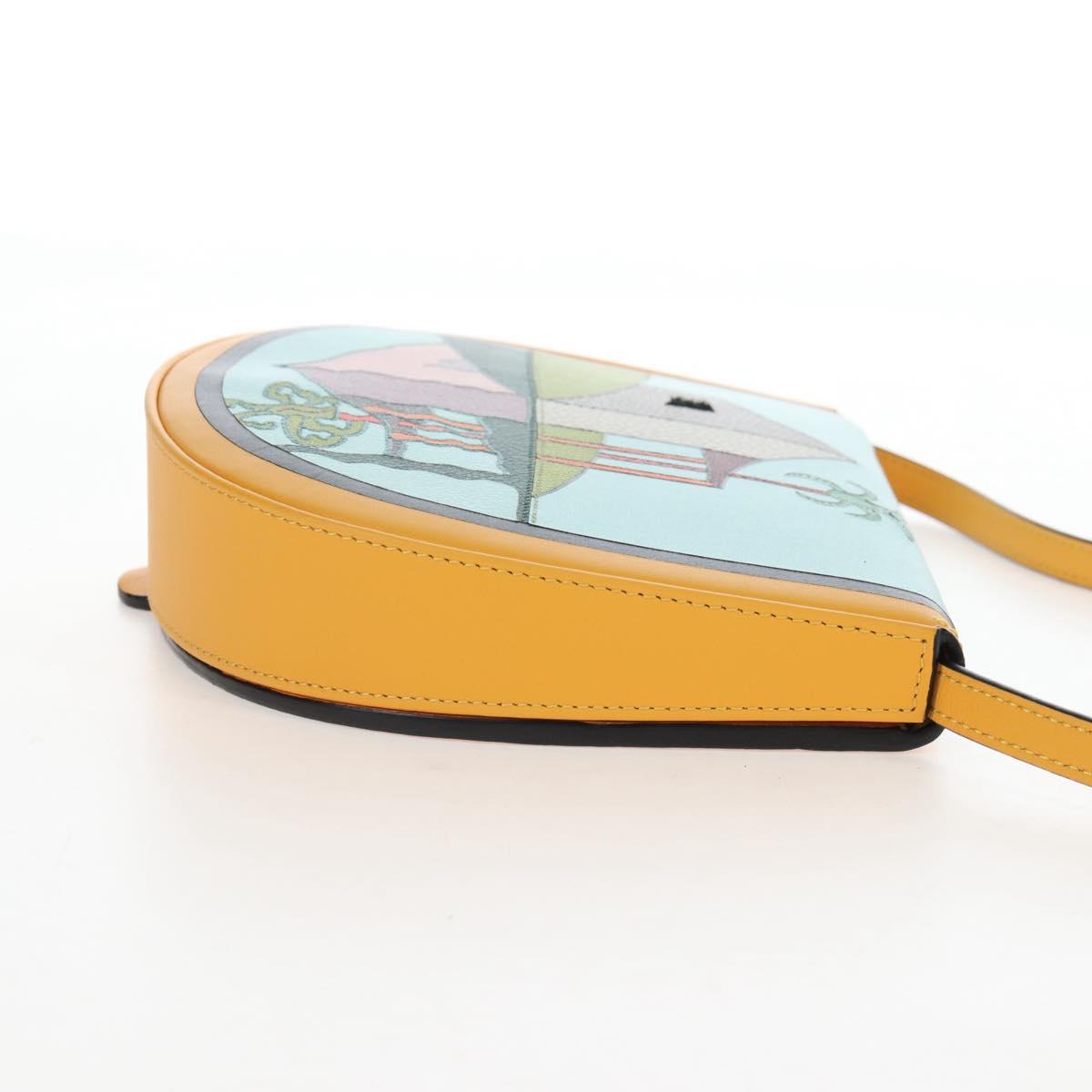 LOEWE Ken Price Collaboration Shoulder Bag Leather Yellow Silver Auth LN244M