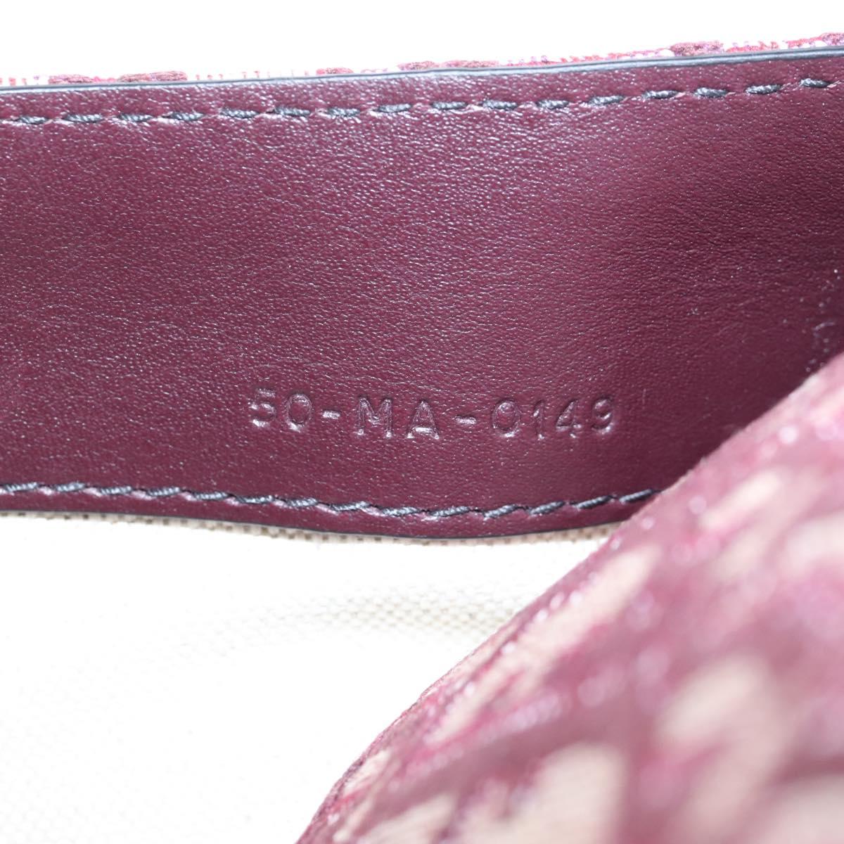 Christian Dior Trotter Canvas Saddle Waist bag Red Gold Auth LN247M