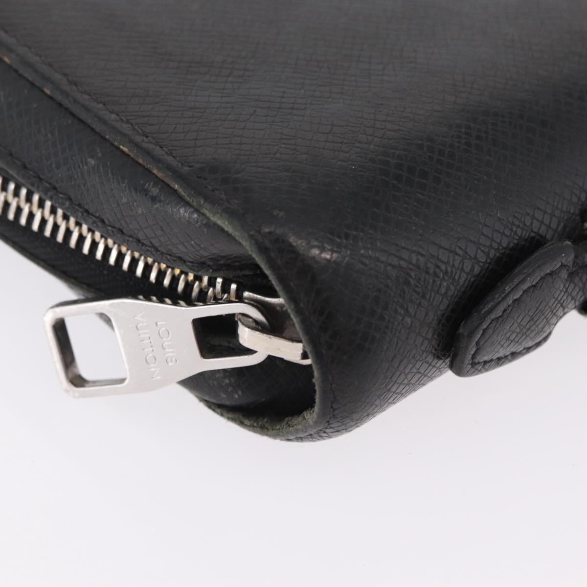 LOUIS VUITTON Taiga Zippy XL Long Wallet Black M44275 LV Auth LN248