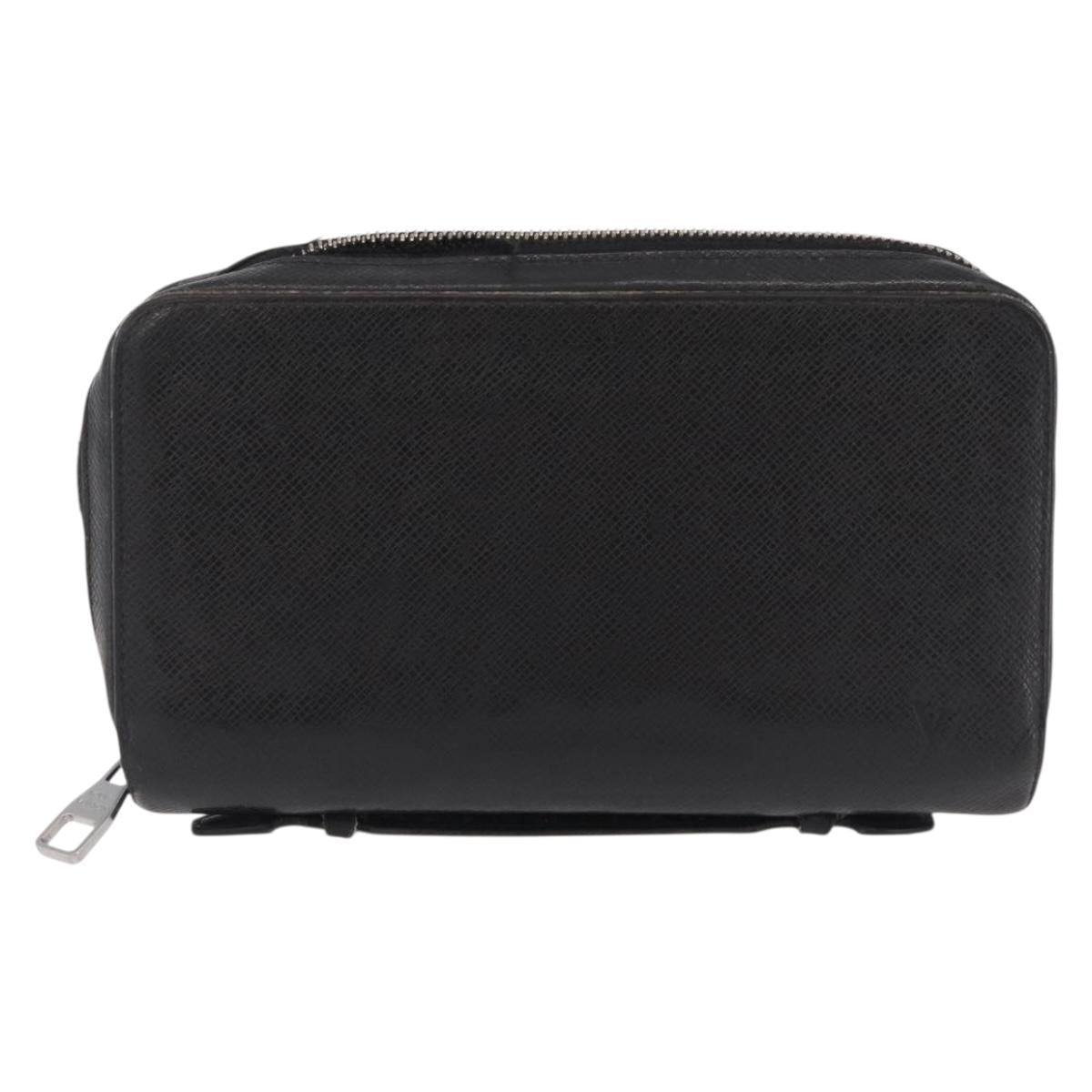 LOUIS VUITTON Taiga Zippy XL Long Wallet Black M44275 LV Auth LN248