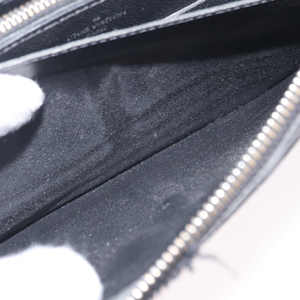 LOUIS VUITTON Taiga Zippy XL Long Wallet Black M44275 LV Auth LN248