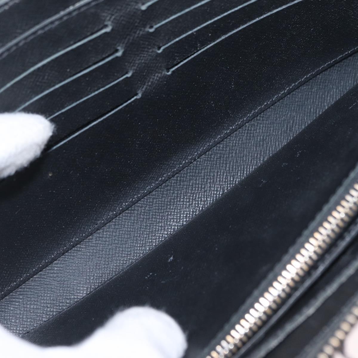 LOUIS VUITTON Taiga Zippy XL Long Wallet Black M44275 LV Auth LN248