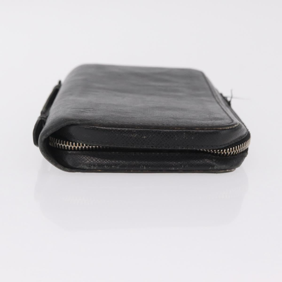 LOUIS VUITTON Taiga Zippy XL Long Wallet Black M44275 LV Auth LN248