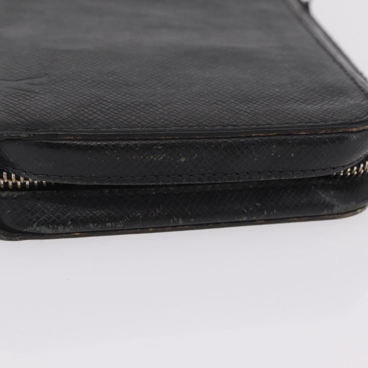 LOUIS VUITTON Taiga Zippy XL Long Wallet Black M44275 LV Auth LN248