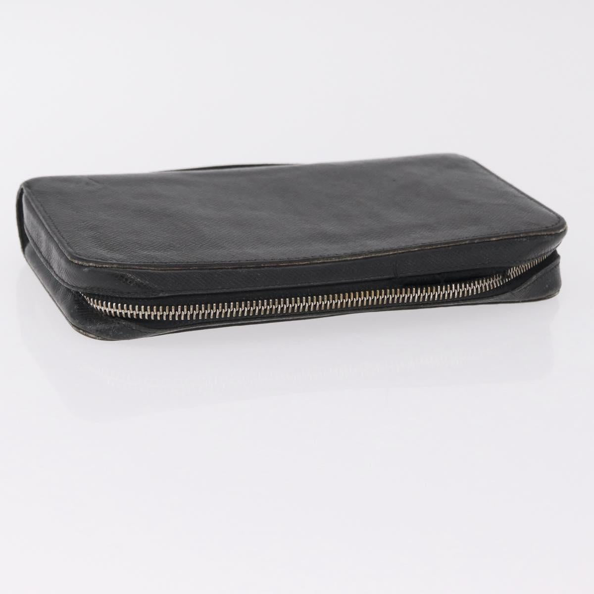 LOUIS VUITTON Taiga Zippy XL Long Wallet Black M44275 LV Auth LN248