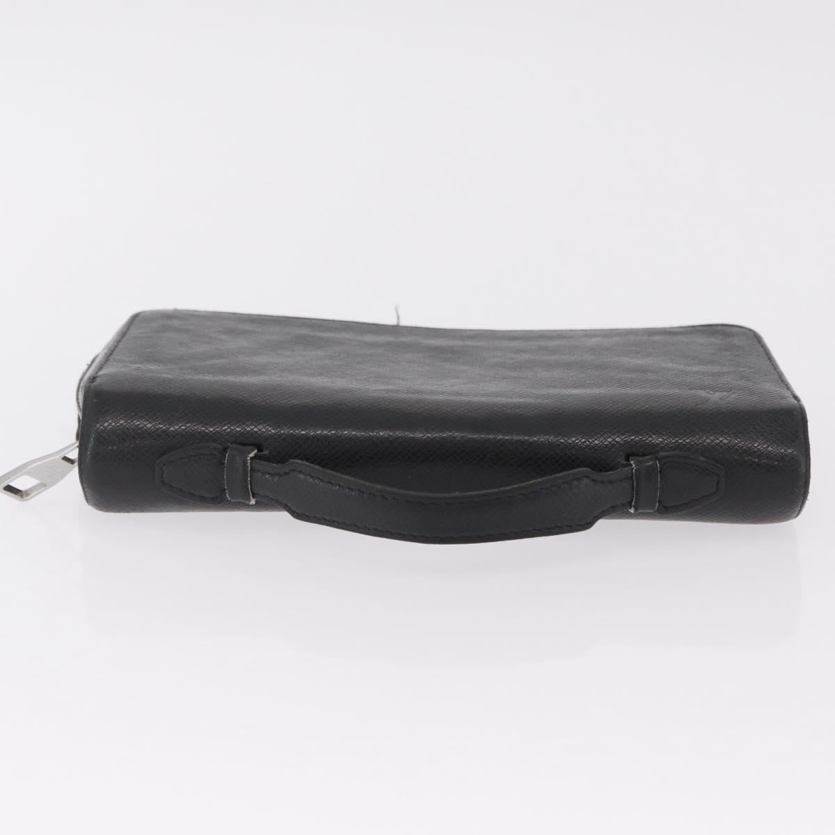 LOUIS VUITTON Taiga Zippy XL Long Wallet Black M44275 LV Auth LN248